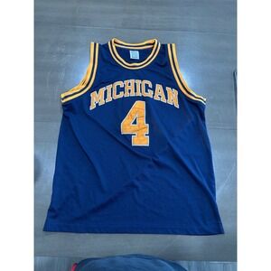 TrueSchool Authentics Michigan Wolverines Basketball Jersey Navy Blue Mens XL #4